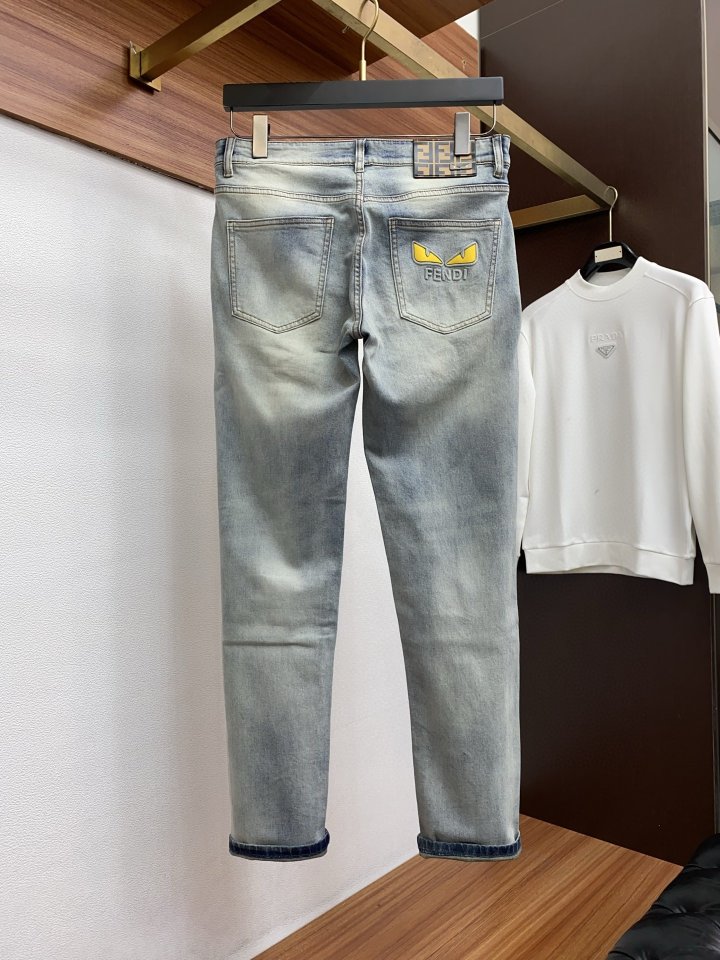 펜디 남성 스트레이트 데님팬츠 청바지