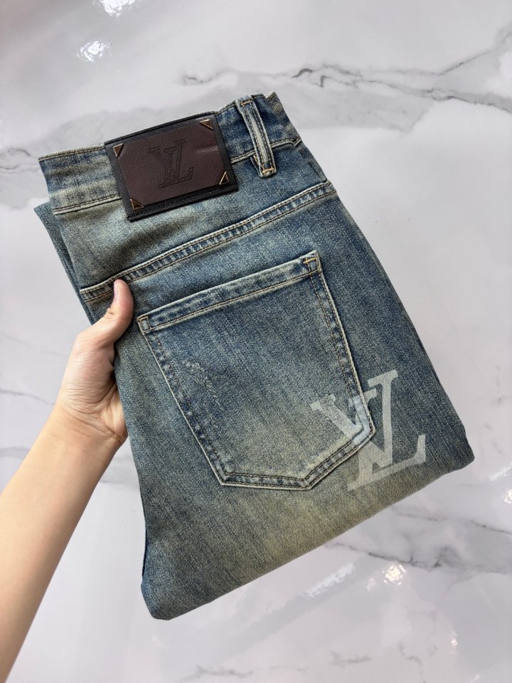 루이비통  남성 스트레이트 데님팬츠 청바지