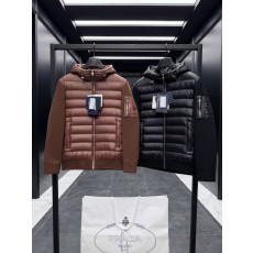 프라다 니트 후디 구스다운 자켓