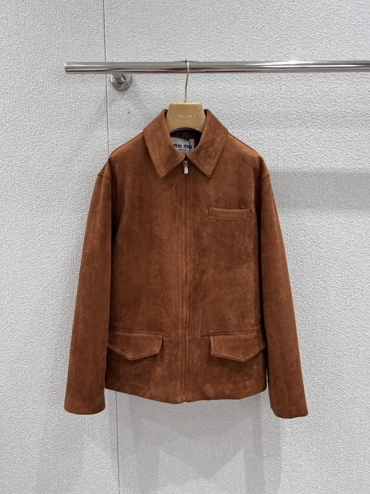미우미우 스웨이드 집업 자켓