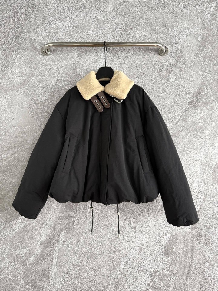 피翻领 충전 패딩 자켓