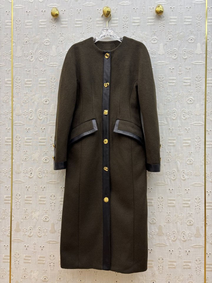 스키아파렐리 이형 버튼 울 코트