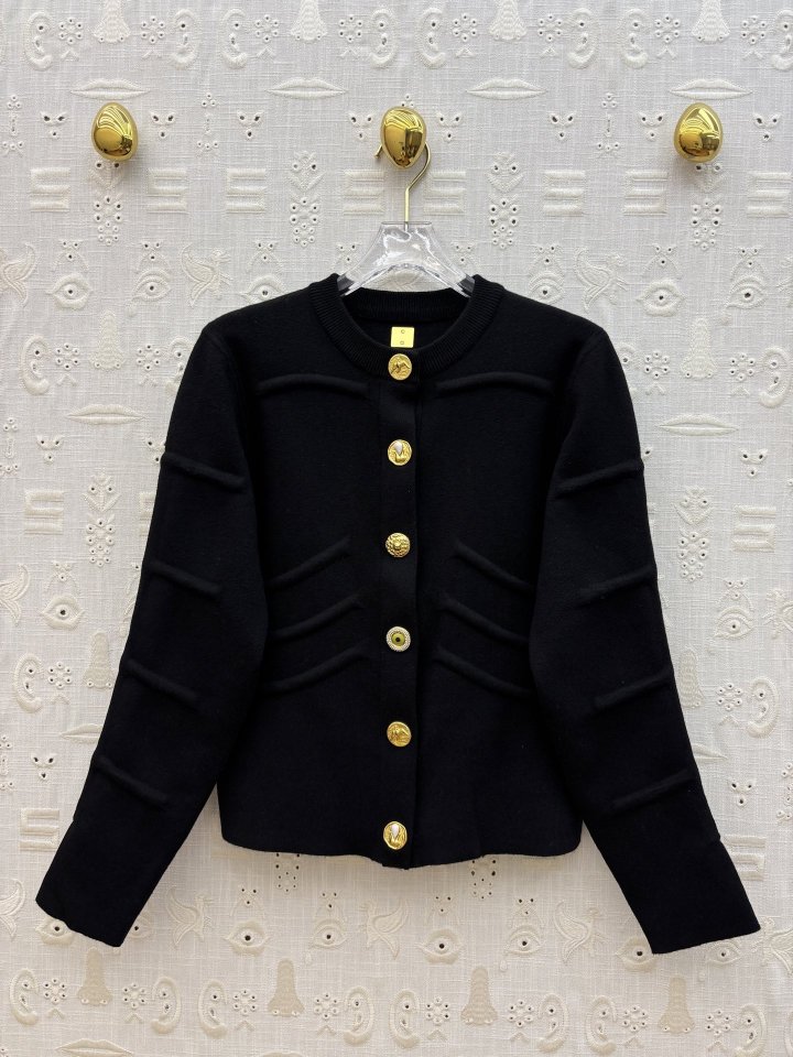 스키아파렐리 25FW 리브 조직 라운드 니트 가디건