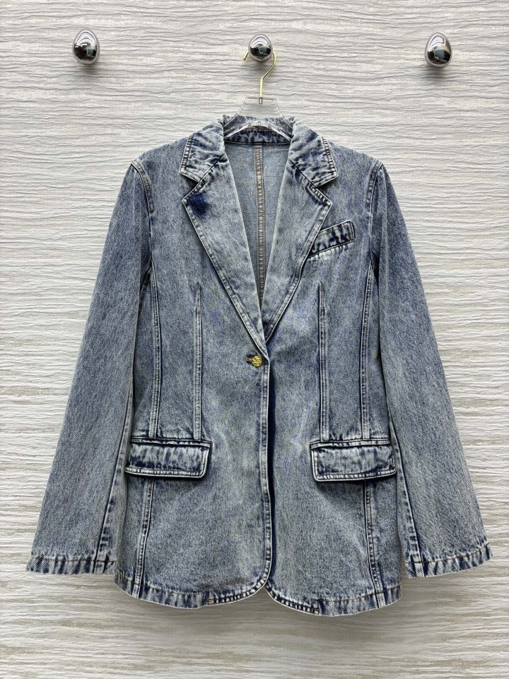 스키아파렐리 25 워시드 데님 슬림핏 재킷