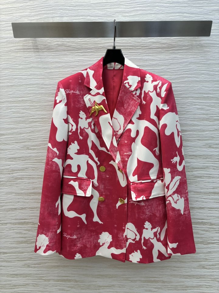 Sch 25 추상 레터링 더블버튼 자켓