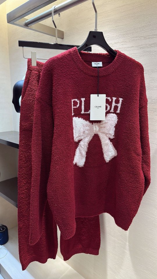 셀린 반벨벳 워셔블 버건디 세트