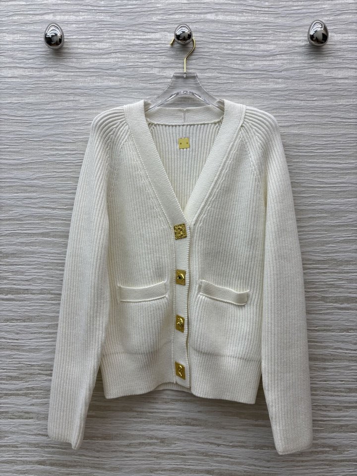 Sch 25 FW 이형 버튼 V넥 니트 가디건