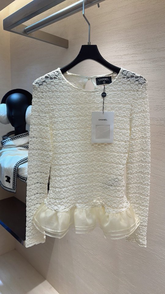 샤넬 오간자 펀칭 상의