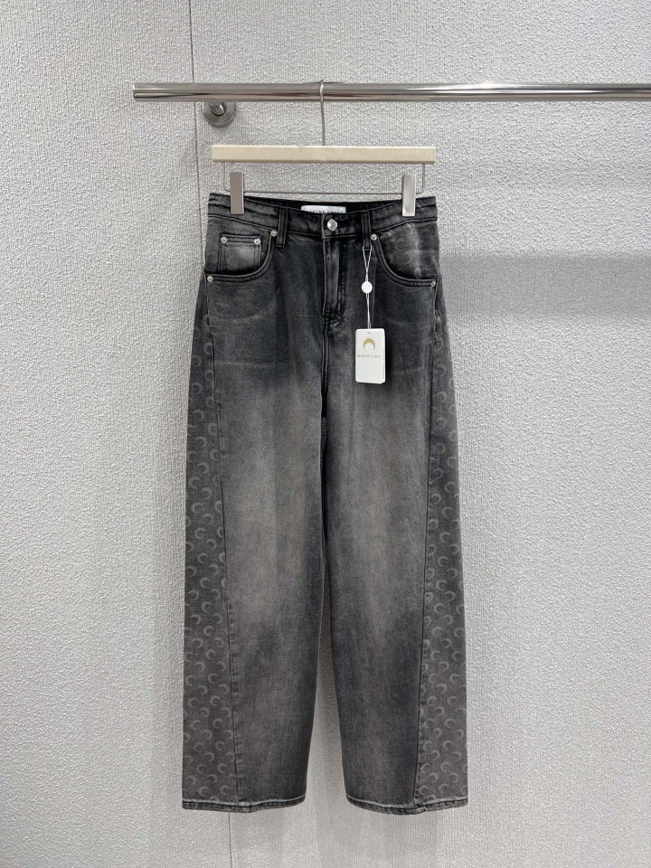 마린세르 문 프린트 데님 팬츠