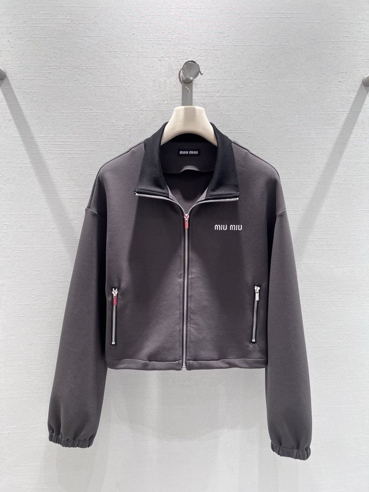 미우미우 26SS 집업 후디+와이드 팬츠 세트