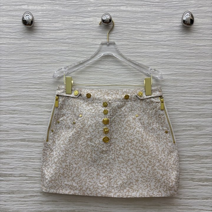 스키아파렐리 25신상 이형 버튼 자카드 스커트