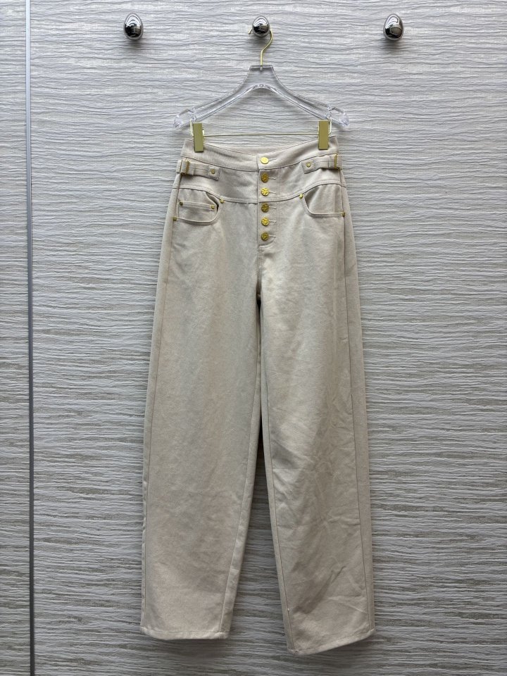 스키아파렐리 25 이형 버튼 오버핏 데님 팬츠