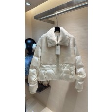 셀린 구스다운 밍크 퍼 트리밍 패딩