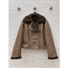 로에베 양모 무스탕 라이더 자켓