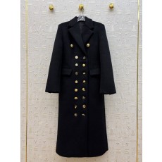 스키아파렐리 25FW 이형 더블버튼 블랙 롱 코트