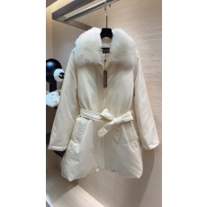 로로피아나 구스다운 캐시미어 퍼 롱 코트