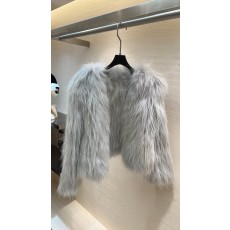 펜디 폭스 퍼 V넥 퍼 자켓