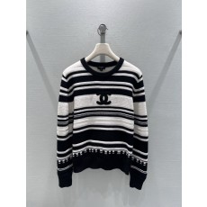 샤넬 기하 스트라이프 니트