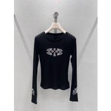 크롬하츠 26 신상 십자가 프린트 슬림 긴팔 티셔츠