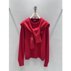 로에베 레드 숄 니트