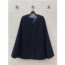 루이비통 여성 네이비 울 케이프