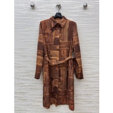 L 복고 프린트 셔츠 원피스