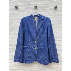 스키아파렐리 데님 이형 버튼 재킷