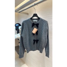 미우미우 메리노 울 꽈배기 니트