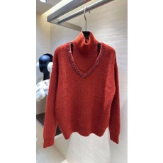 미우미우 라쿤 퍼 레이어드 니트 탑