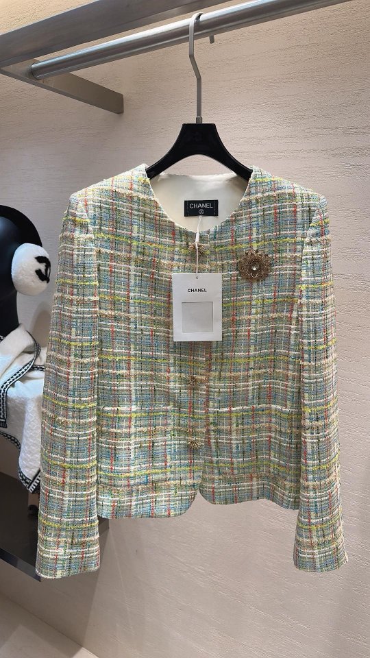 샤넬 멀티컬러 트위드 자켓