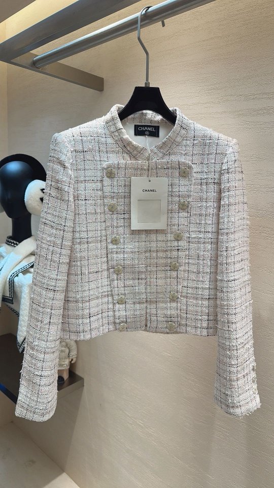 샤넬 트위드 스탠드카라 자켓