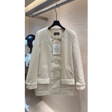 샤넬 트위드 노카라 자켓