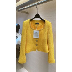 샤넬 여성 크리스탈 트림 카라 상의