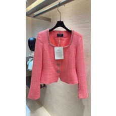 샤넬 여성 크리스탈 트림 카라 상의