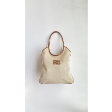 미우미우 캔버스 세로형 토트 쇼핑백