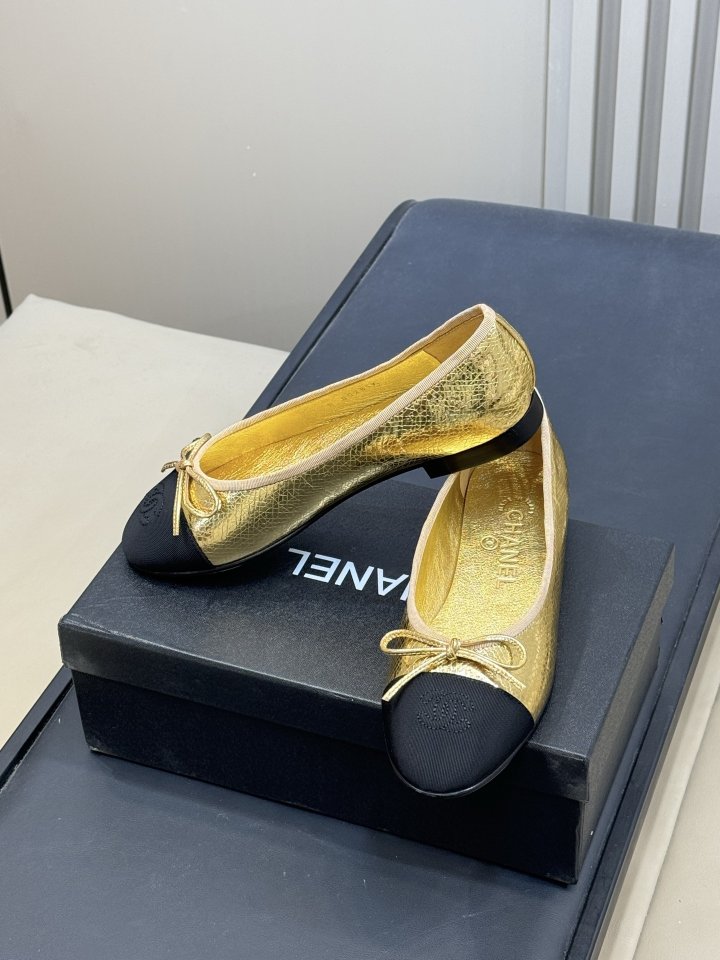 여성 샤넬 클래식 슬링백 발레리나 플랫 슈즈