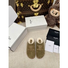 셀린느 여성 퍼 트리옹프 슬리퍼