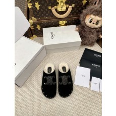 셀린느 여성 퍼 트리옹프 슬리퍼