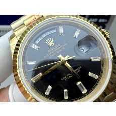 롤렉스 데이데이트 40mm 골드 바게트 블랙다이얼 / GM Factory 프리미엄 리빌드 시리즈