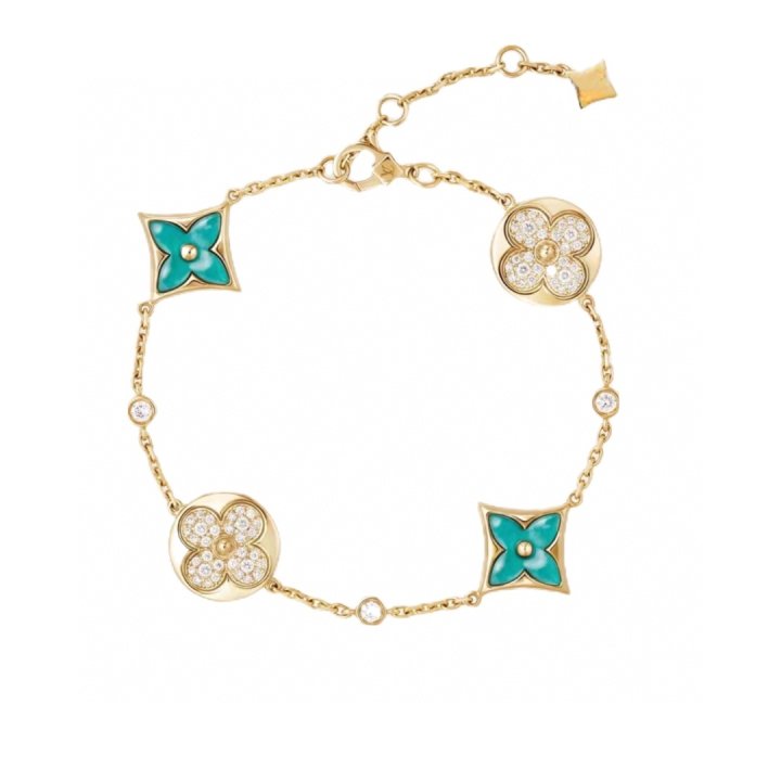 루이비통 여성 클래식 모노그램 터콰이즈 4플라워 팔찌