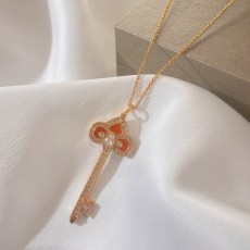 티파니 여성 클래식 키즈 레드 마노 풀파베 키 목걸이