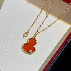 여성 클래식 레드 마노 호리병 목걸이