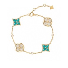 루이비통 여성 클래식 모노그램 터콰이즈 4플라워 팔찌