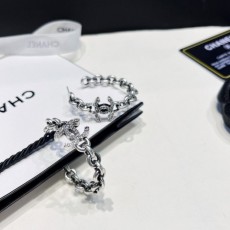 샤넬 여성 클래식 더블C 건블랙 더블 링 귀걸이