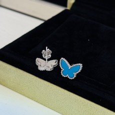 반클리프 여성 클래식 블루 터콰이즈 버터플라이 귀걸이