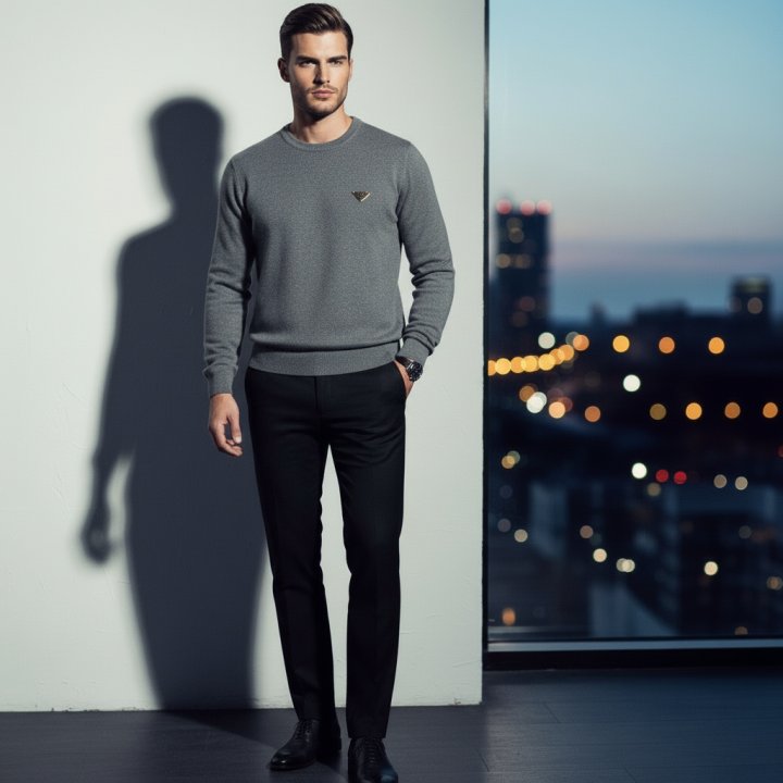 프라다 100% 크루넥 울니트 / 매장판