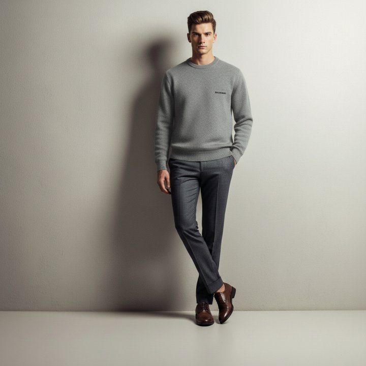 발렌시아가 100% 크루넥 울니트 / 매장판