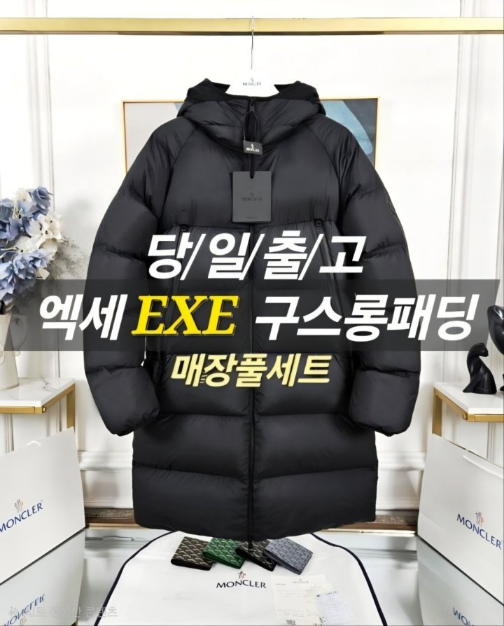 몽클레어 엑세 EXE 구스다운 남성롱패딩